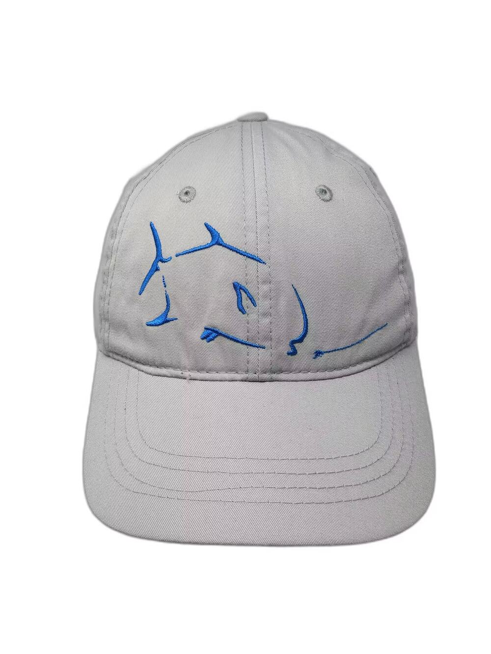 RepYourWater Fish Embroidery Gray Baseball Cap One Size Adjustable Hat Strapback